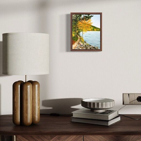 Original Oil Landscape Painting Autumn Landscape Acadia Jordan Pond Signed 8x10" - Picture 7 of 7